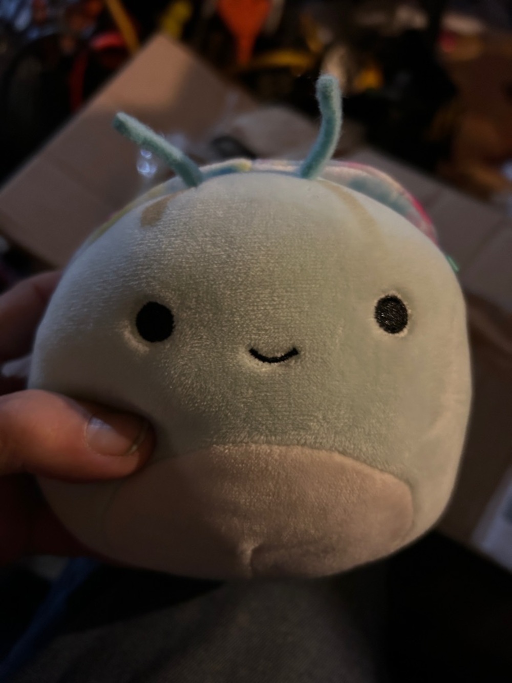 Soft Light Blue Plush Squishy Stuffed Animal - Cute Smiling Bug